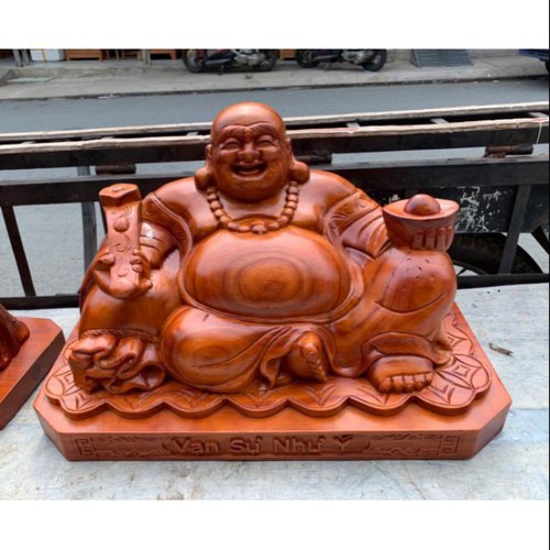 Tượng Phật Di Lặc gỗ hương ngang 50cm